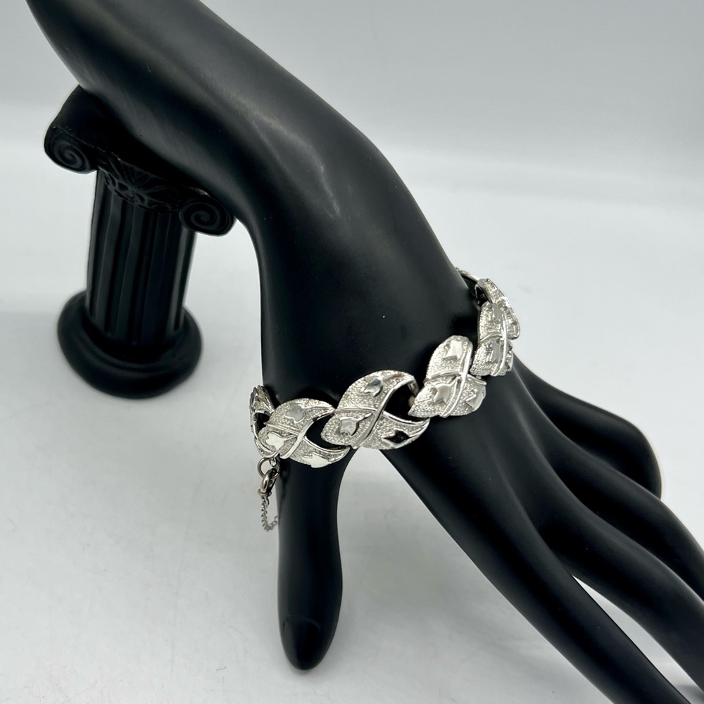 Vintage CORO silver tone link bracelet 7” - Picture 9 of 10